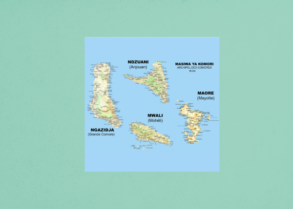 Carte de l'archipel des Comores